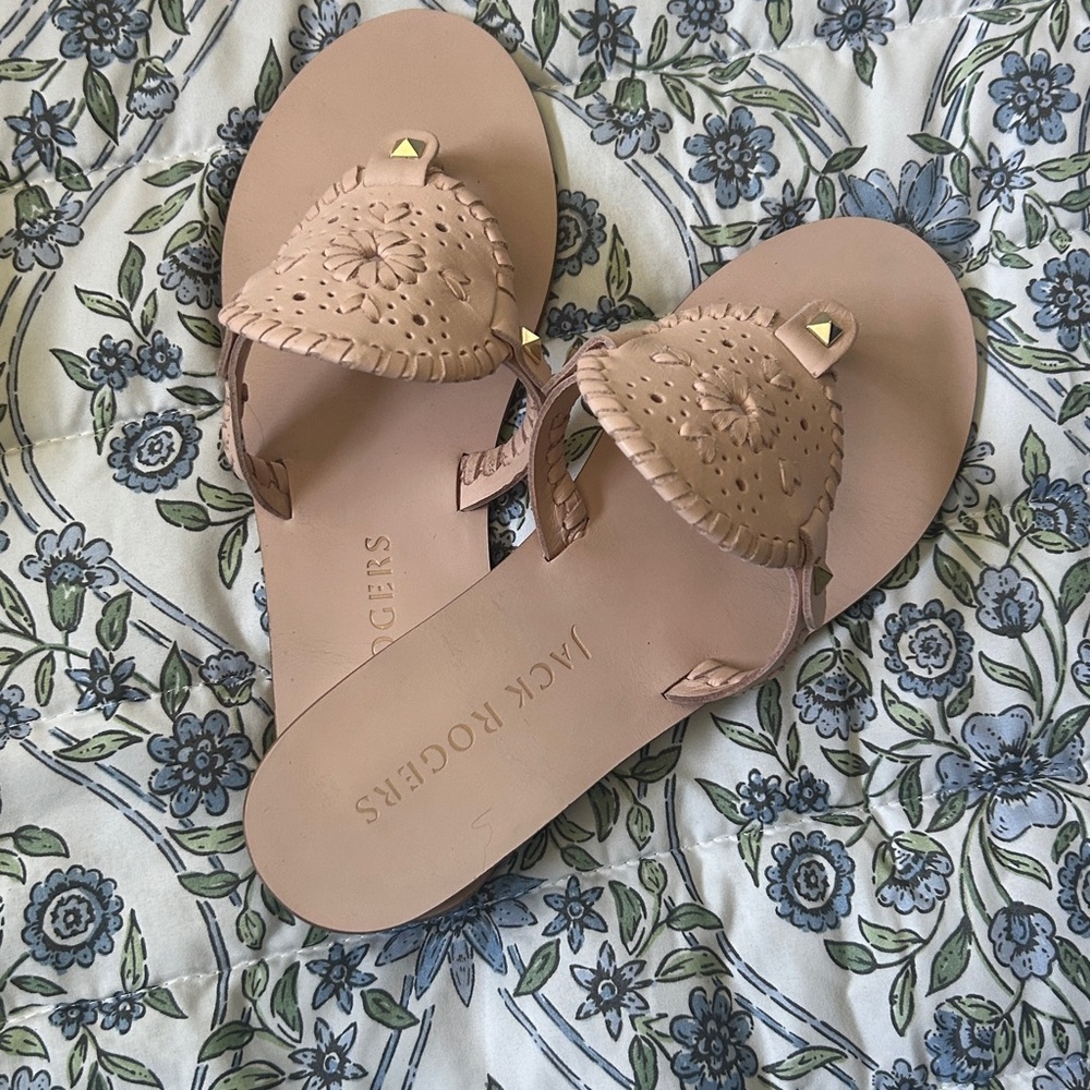 Jack Rogers pale pink Sandals with Intricate Cutout Design - Picture 2 of 6